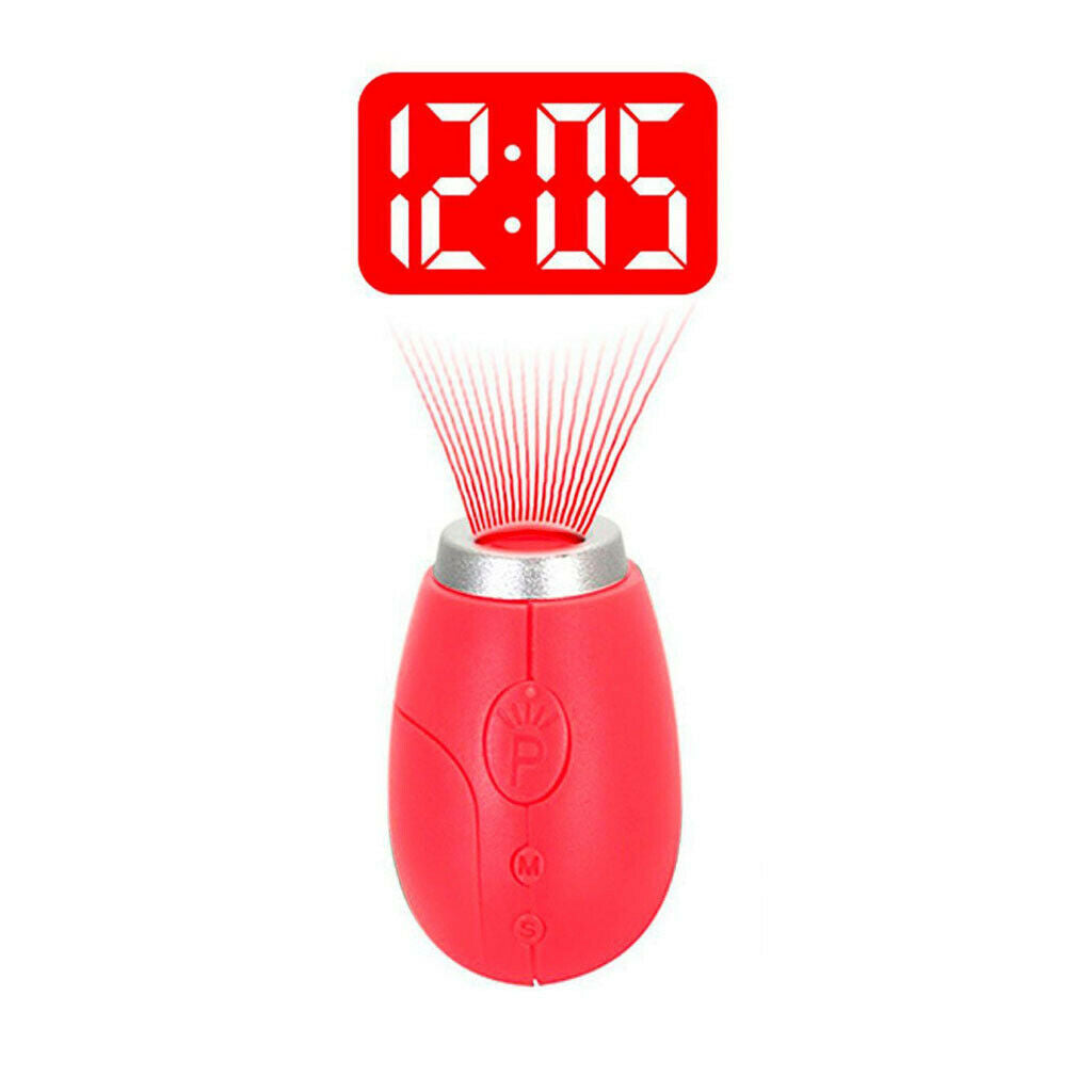 Portable Mini Projection Clock Red Light LED Wall Ceiling Projection -Red