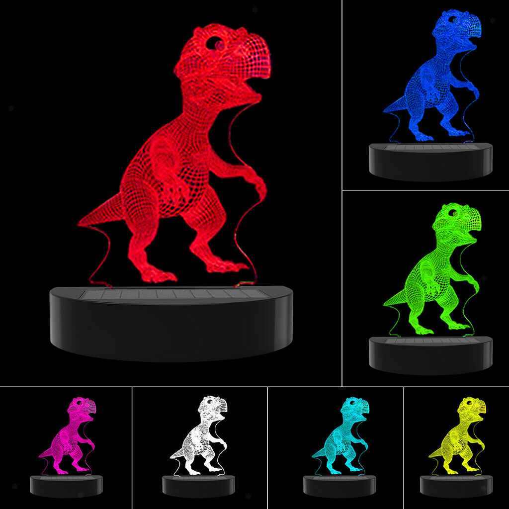 Solar Garden Light Illusion Dinosaur Waterproof Lamp Patio Backyard Decor