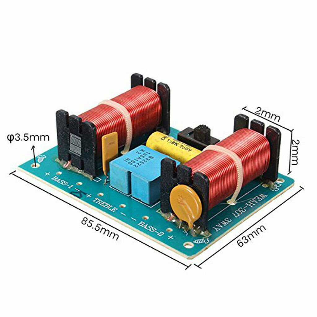 2 Pieces 3 Way Speaker Crossover Audio Filter Frequency Divider for Car Home