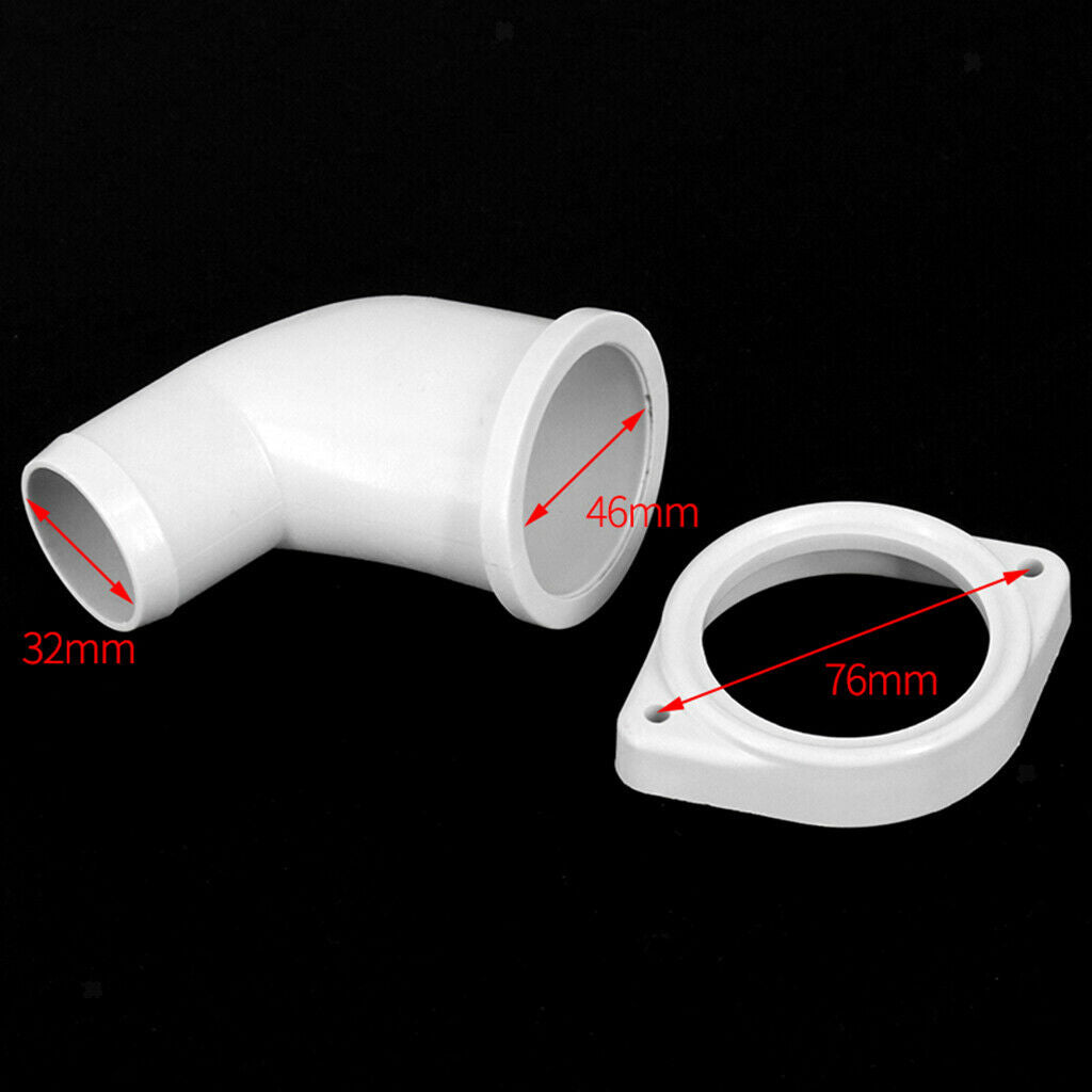 Premium Elbow Pipe Connector Toilet Accessories Kit for Marine RV Boat