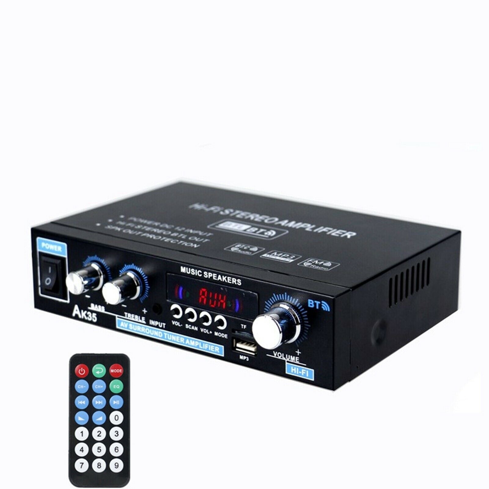 Professional Mini 90W + 90W Audio Power Amplifier Receiver for Car CD DVD US