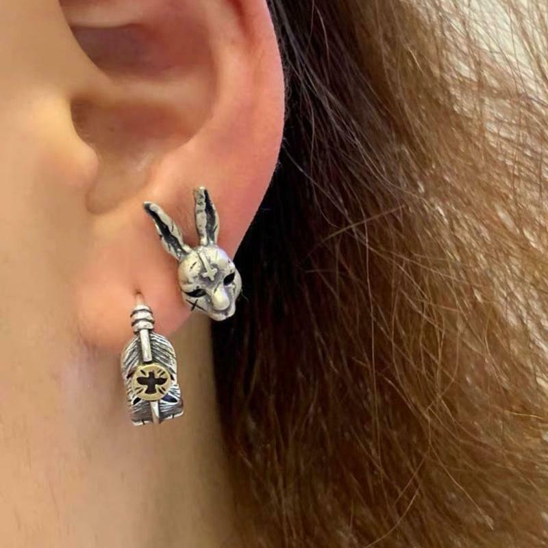 Women Retro Earrings Retro Cross Bunny Earrings for Party Costume Accessory