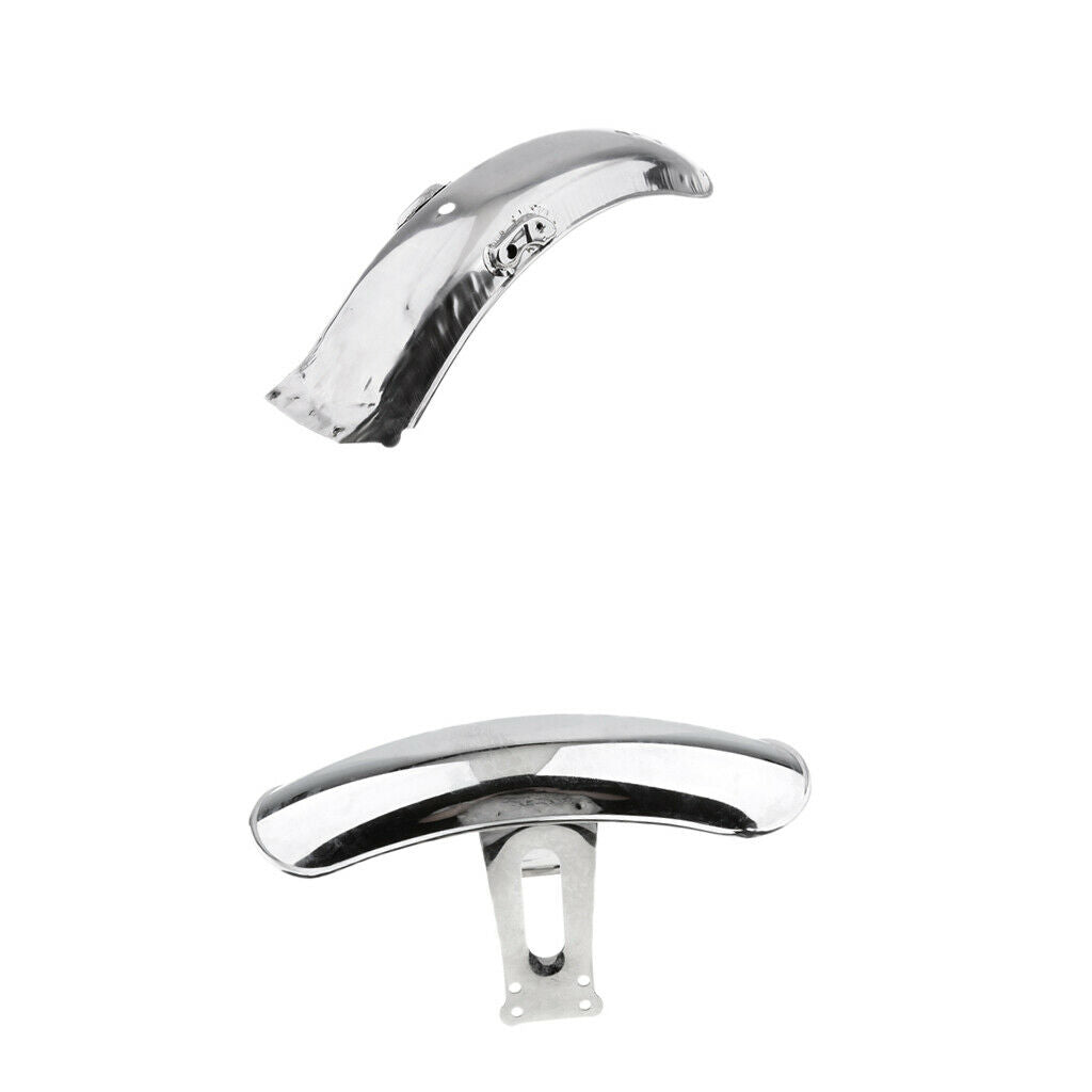 Front Rear  Mudguard Direct Replacement Metal Steel for CG125 Chrome