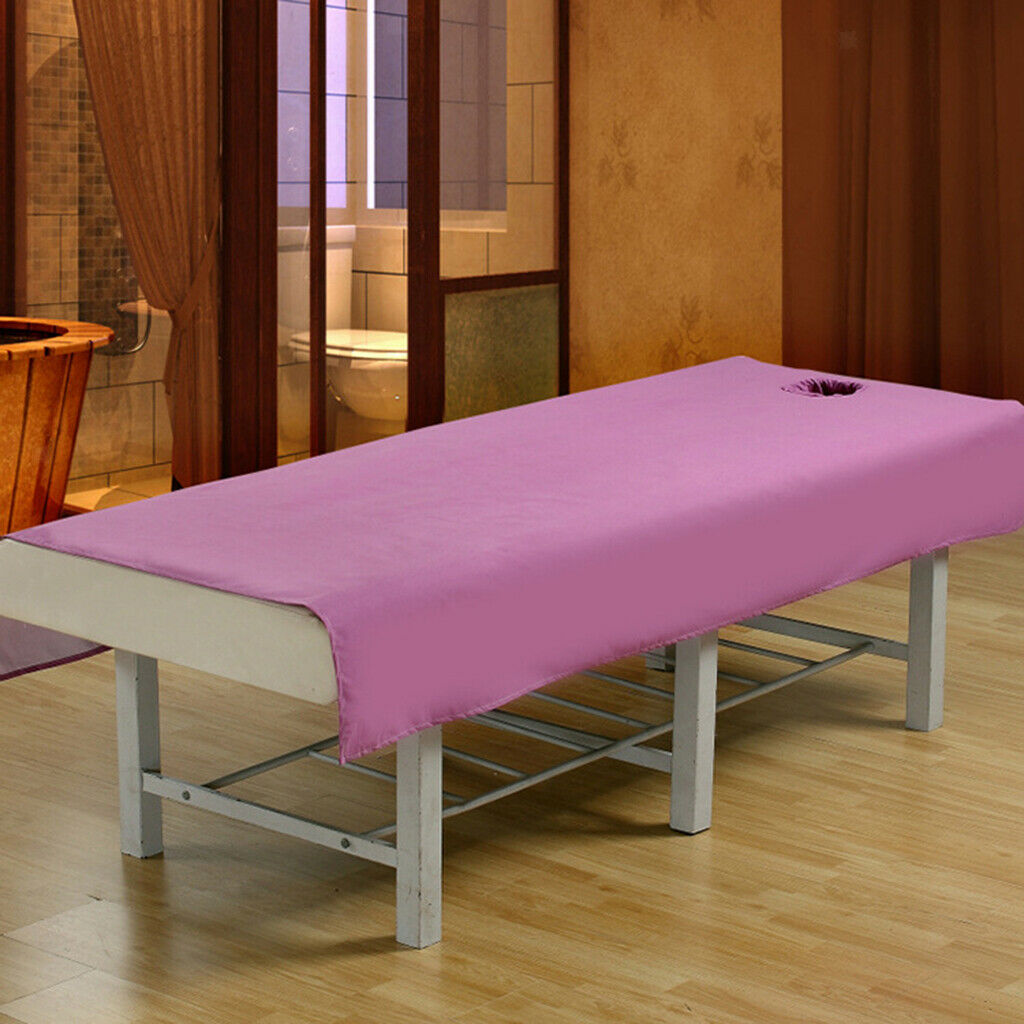 Pack of 2 Professional Cosmetic Salon Sheets Bed Table Cover White+ Purple