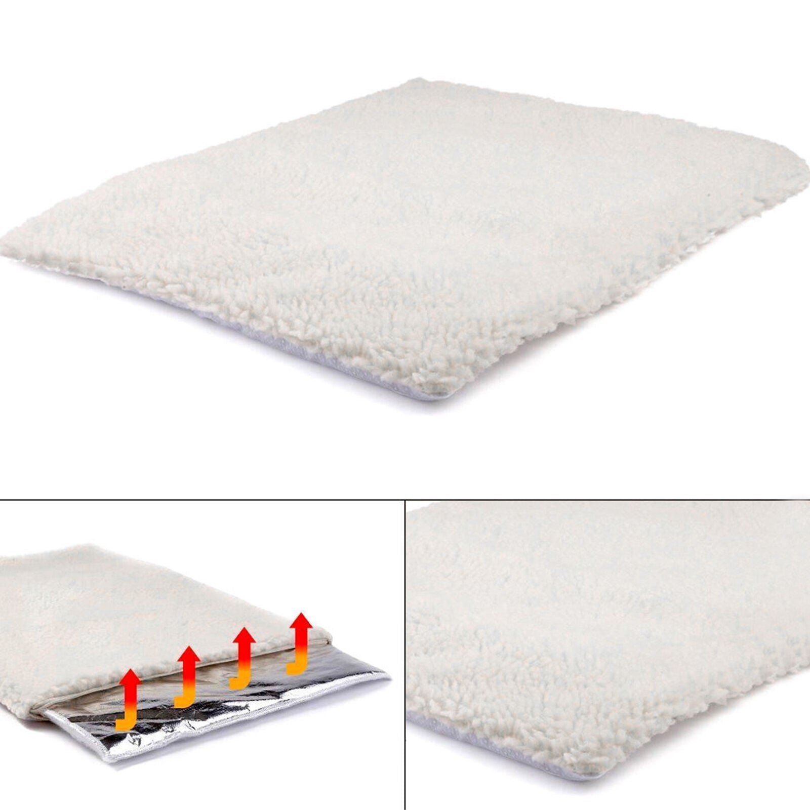 Pet Dog Cat Soft Warm Fleece Self Heating Cushion Bed Rug Mattress Thermal Pad