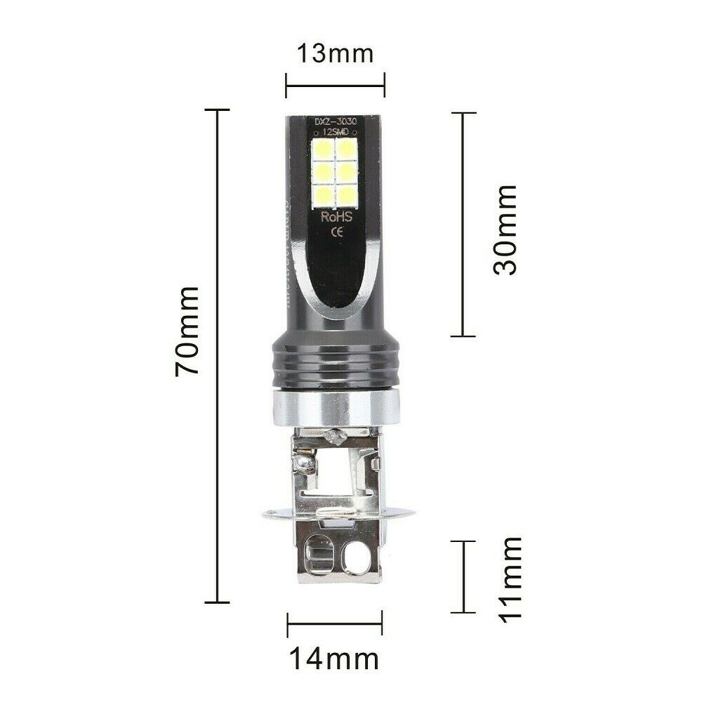2Pc H3 LED Headlight Kits 110W 20000LM FOG Light Bulbs 6000K Driving DRL Lamp