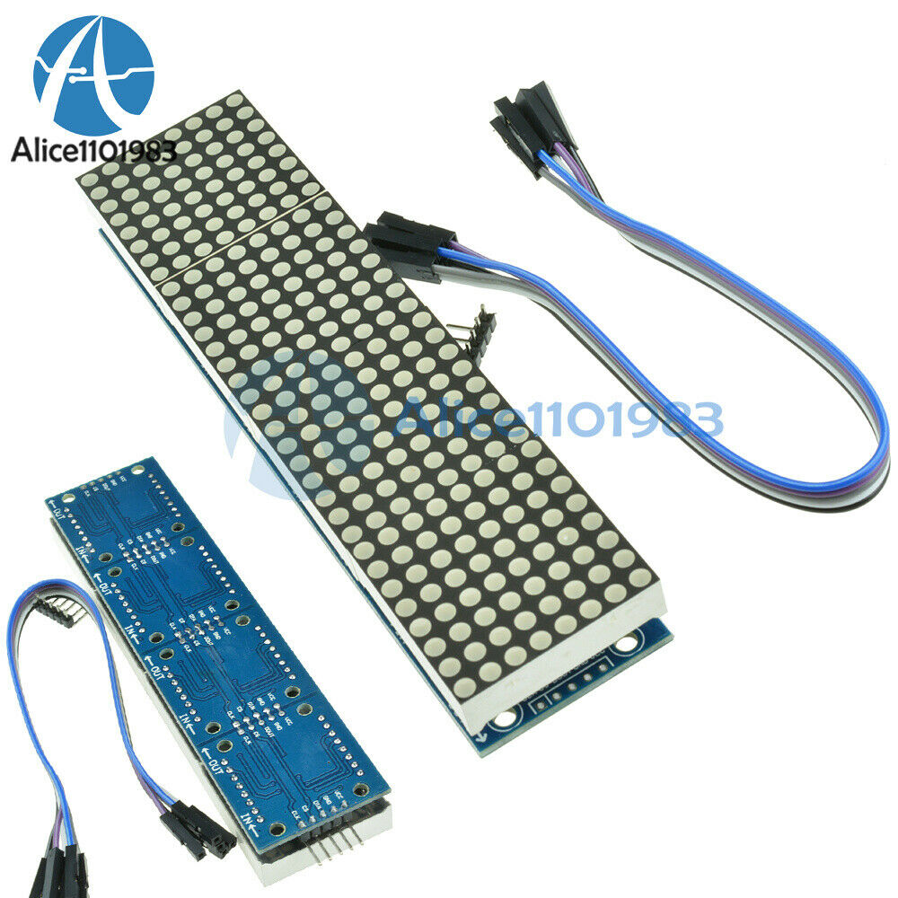 MAX7219 Microcontroller 4 In 1 Display with 5P Line Dot Matrix Module Arduino