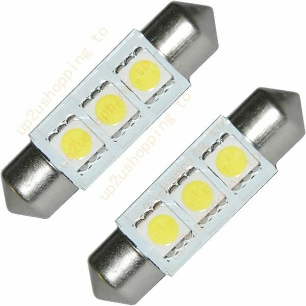 100PCS White 36MM 3 LED 5050 SMD Festoon Dome Car Light Interior Lamp Bulb 12V