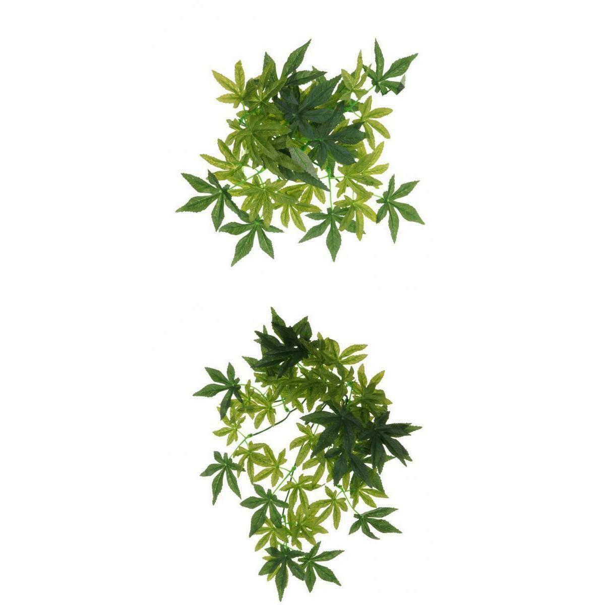 2 Pieces Small Animal Bend a Branch Leaves Ivy Vine Pet Reptile