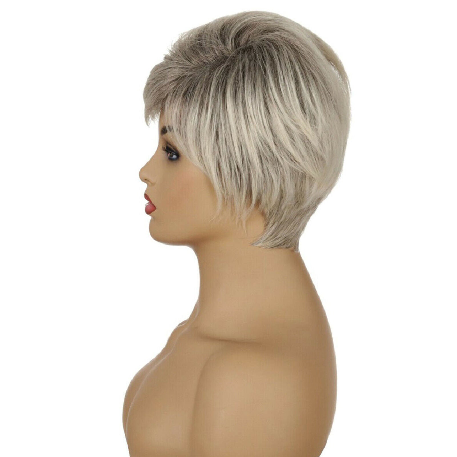 Fashion Synthetic Ombre Wig Short Straight Hair Pixie Cut Bob Wigs For Women