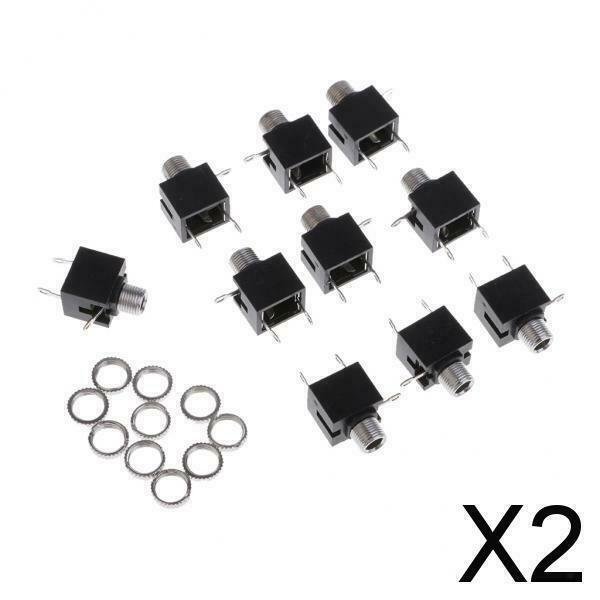 2X Pack of 10 3.5mm TS Mono Jack Adapter 3.5mm Jack Connectors