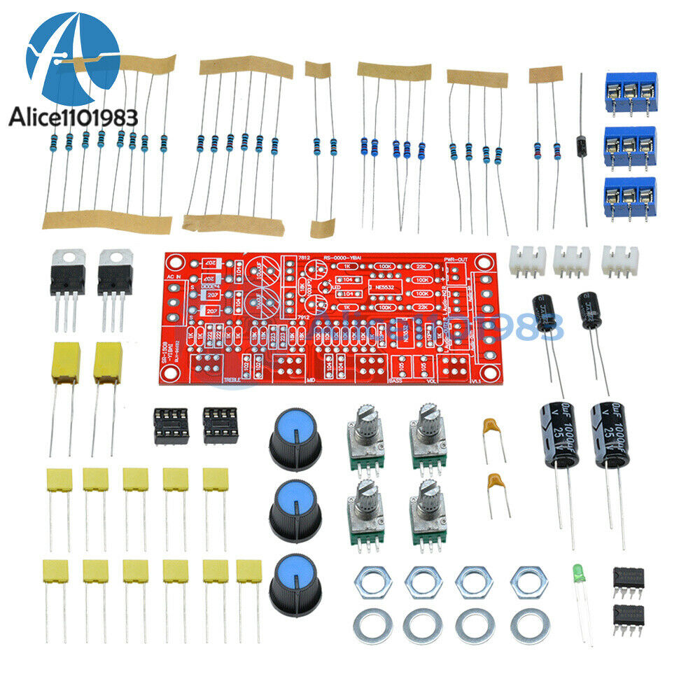 NE5532 Preamp Pre-amplifier Tone Board DIY Kits Treble Alto Bass Volume Control