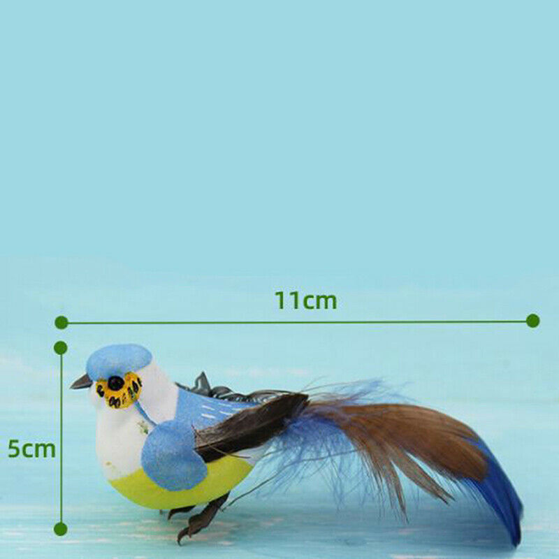 2pcs Foam Feather Artificial Birds Vividly Sparrow Garden Emulation Decor.l8
