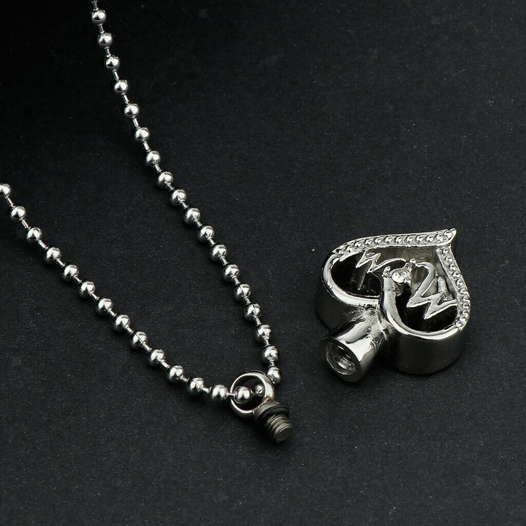 Stainless Steel Cremation Urn Pendant Necklace Ball Bead Chain Mom