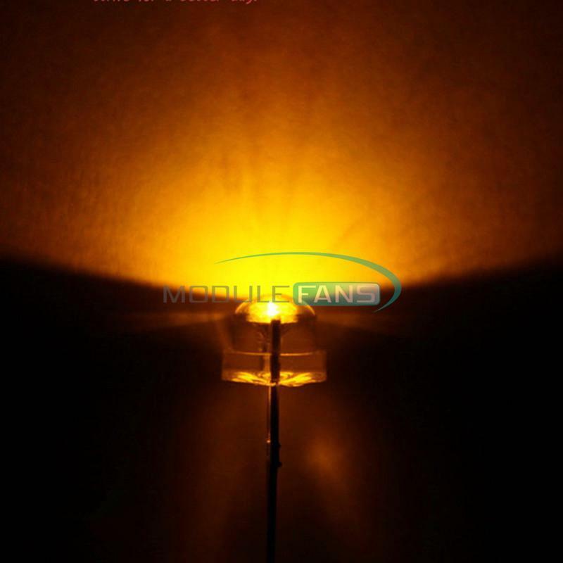 50PCS F5 5mm YELLOW Straw Hat Superbright LED Light LED Lamp MF