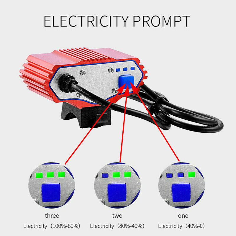 Red Bike Lighting Headlamp 3T6 LED Bicycle Lamp Headlight&4800mAh Battery Pack