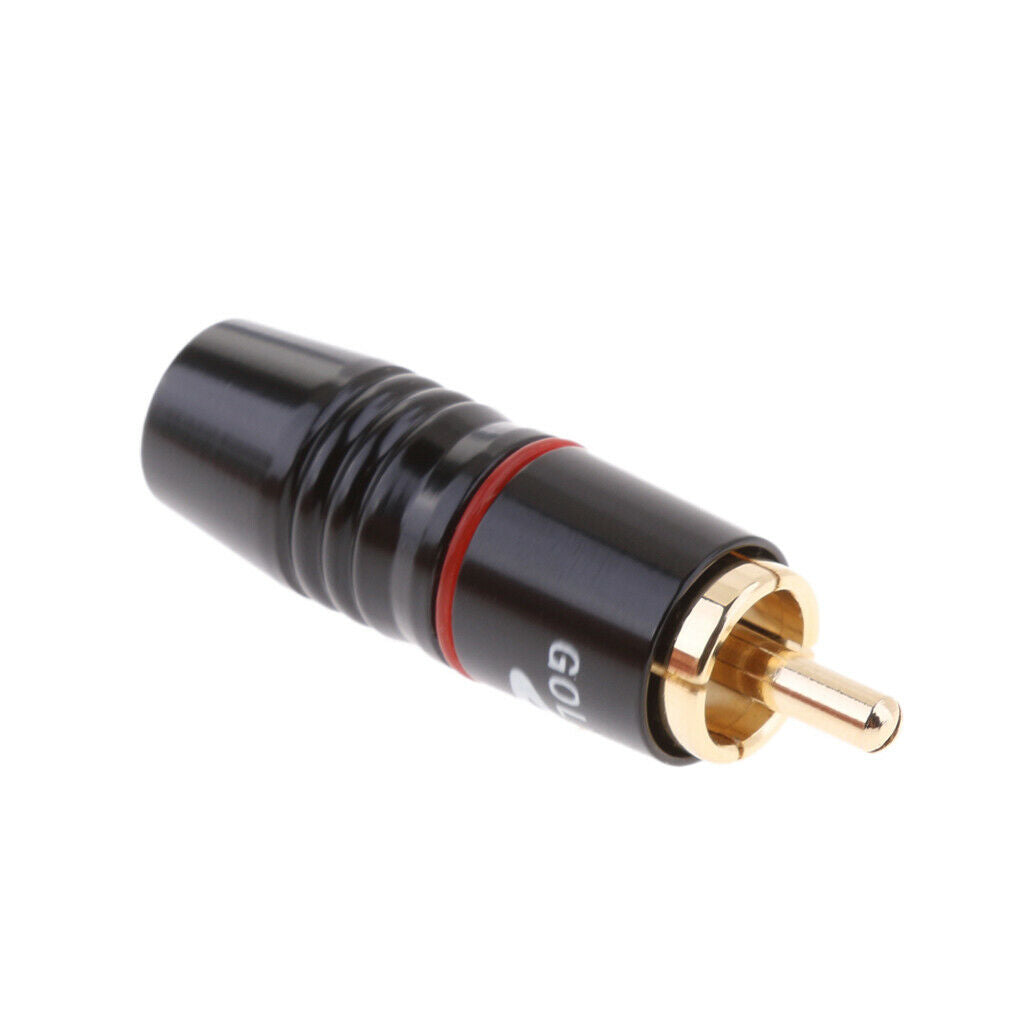 2x RCA Plug Audio Soldering Connector Adapter Copper AV RCA Plug