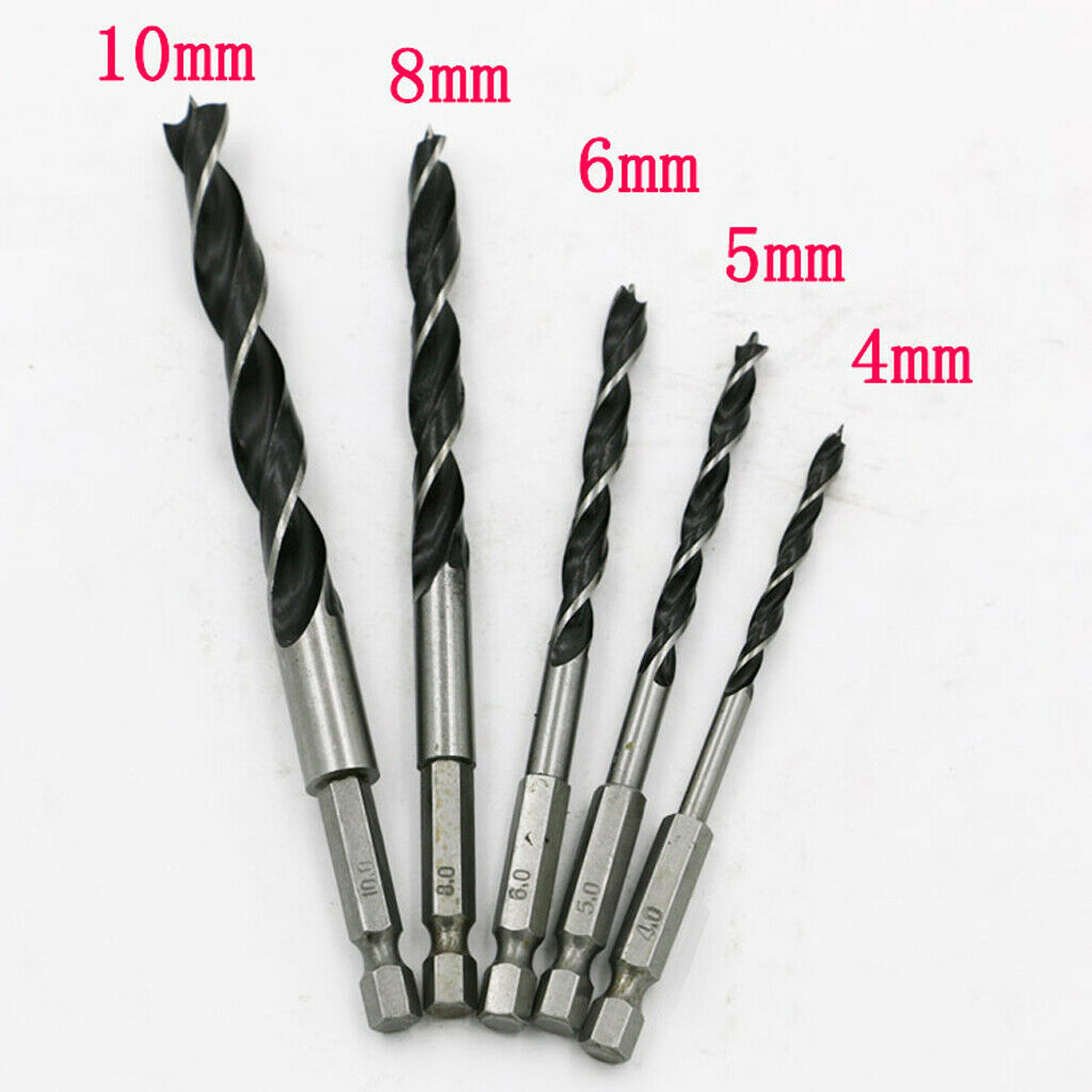 5pcs Wood Drills Bit Set Carpenter Tools High  Steel 4/5/6/8/10mm