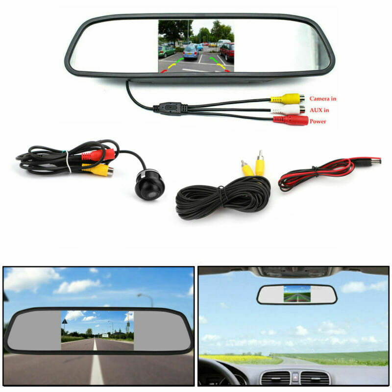 360°HD Reverse Backup Camera + 4.3" Car Mirror Monitor Kit Vehicle System SP