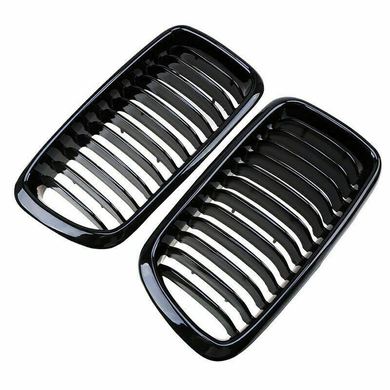 Pair Gloss Black Front Kidney Grill Grille Fit For BMW E38 740iL 750iL 1995-2001