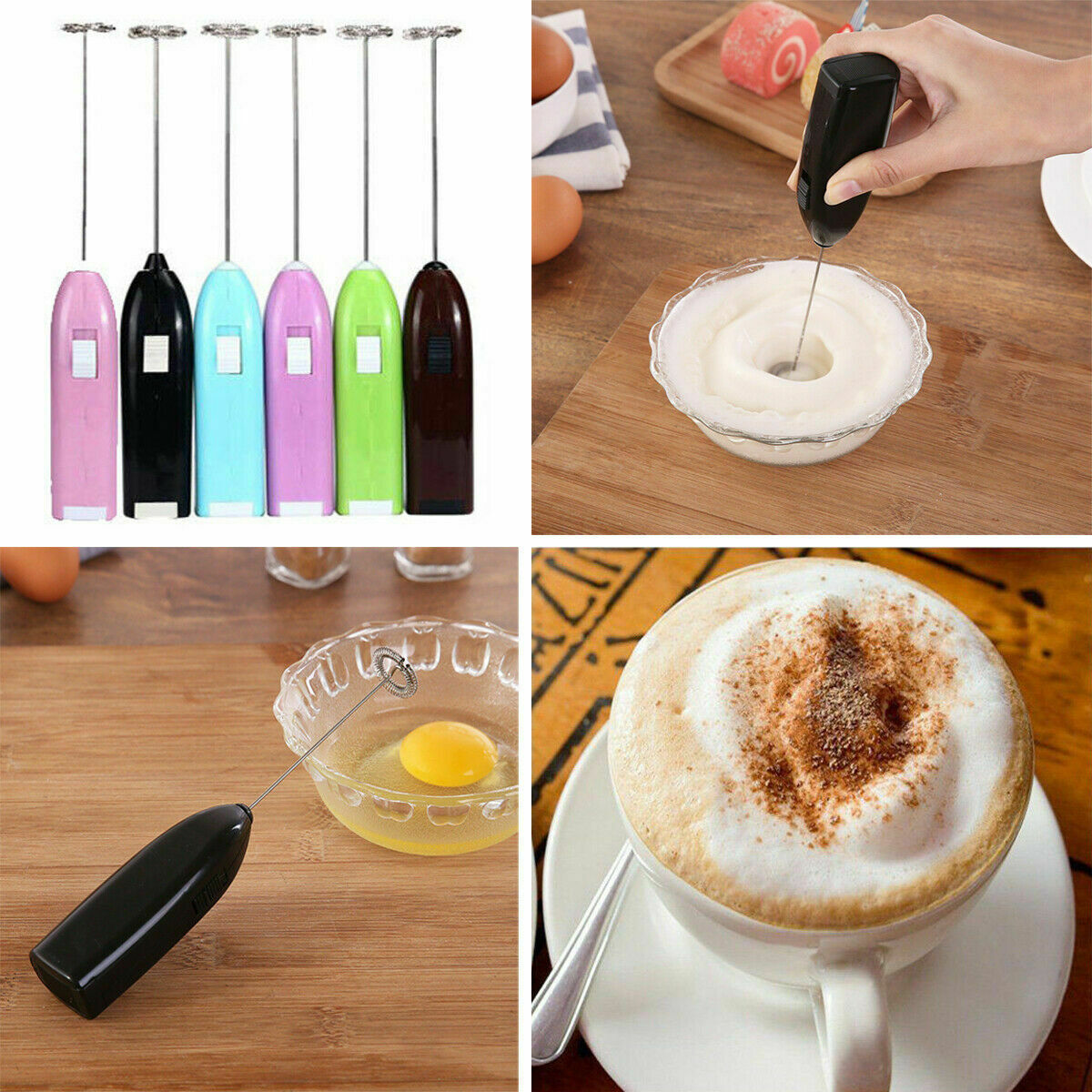 Handheld Coffee Latte Hot Chocolate Milk Frother Whisk Frothy Blend Whisker