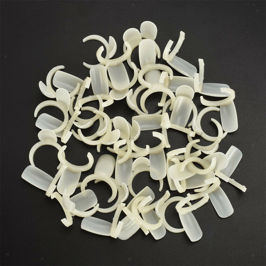 100pcs Plastic Ring Nail Art Display Tips Presentation Rings For