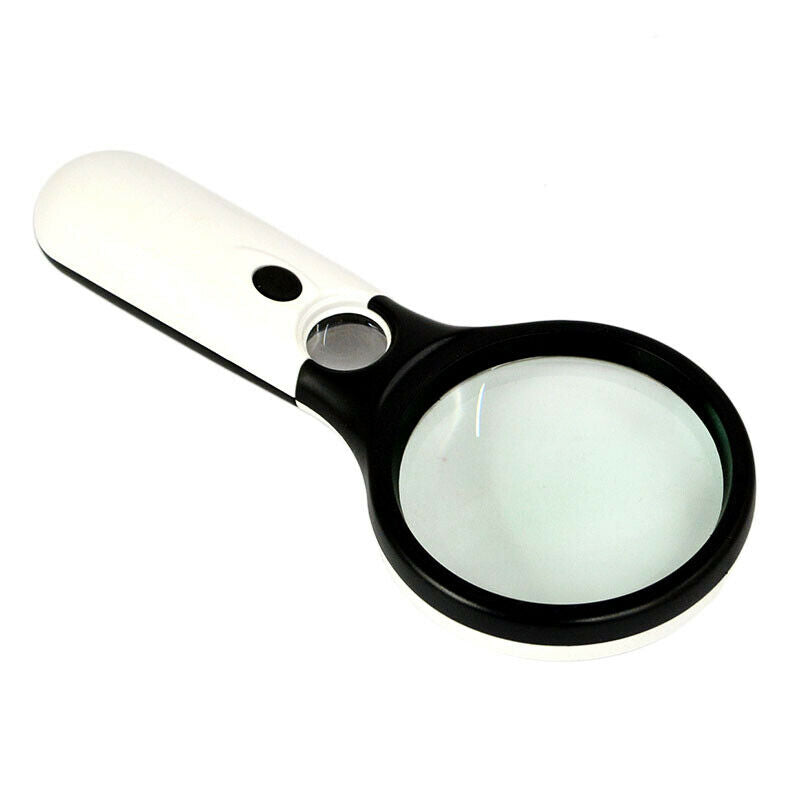 3 LED Light 40X/5X Handheld Jewelry Magnifier Reading Magnifying Glass Loupe