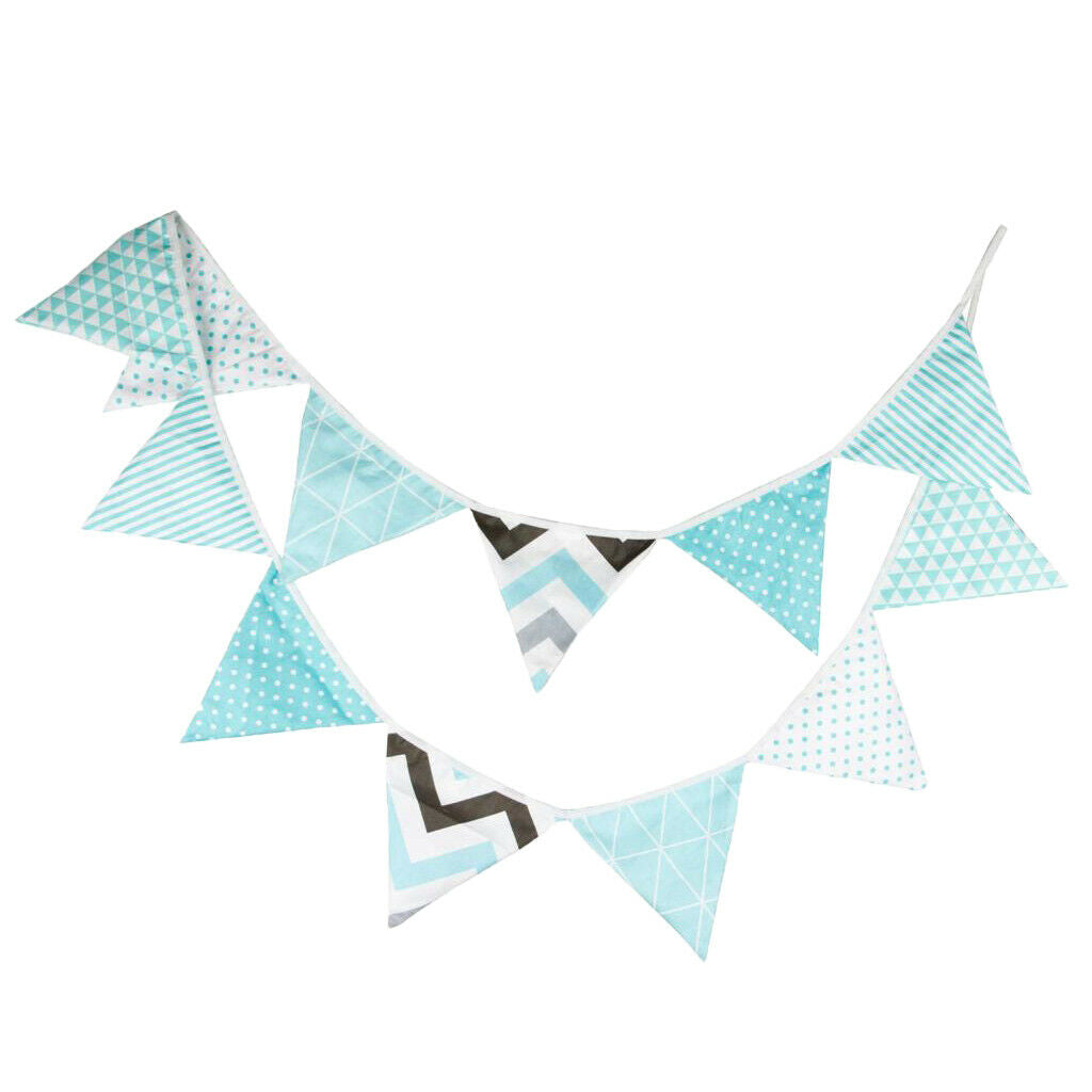 Bunting Flag Banner Pennant Garland Triangle Flags Birthday Party Blue