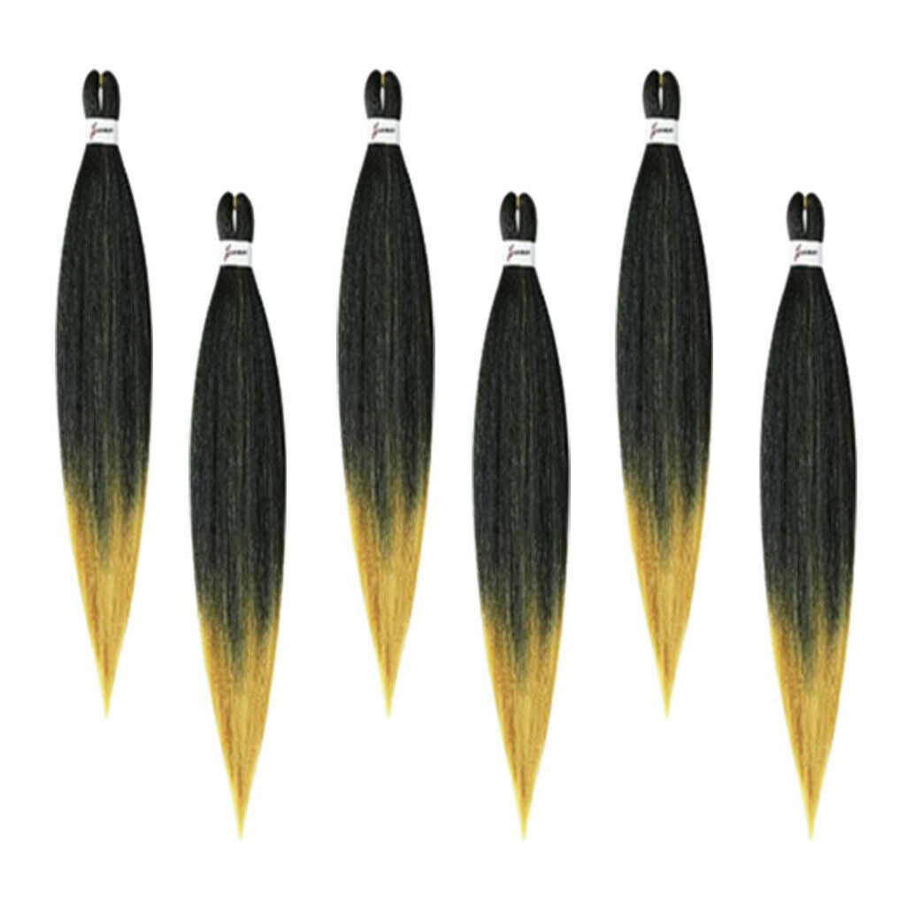 6 Pieces Pre Stretched Braiding Hair Hair Extension Braiding Hair Yellow