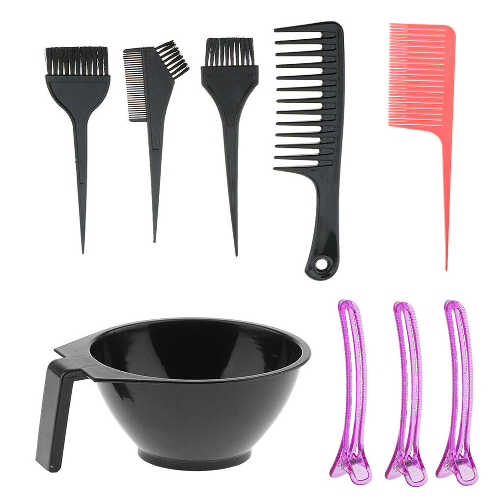 Salon Hair Color Tool Bowl Brush Comb Hairclip Barbers Shop Tools Kits