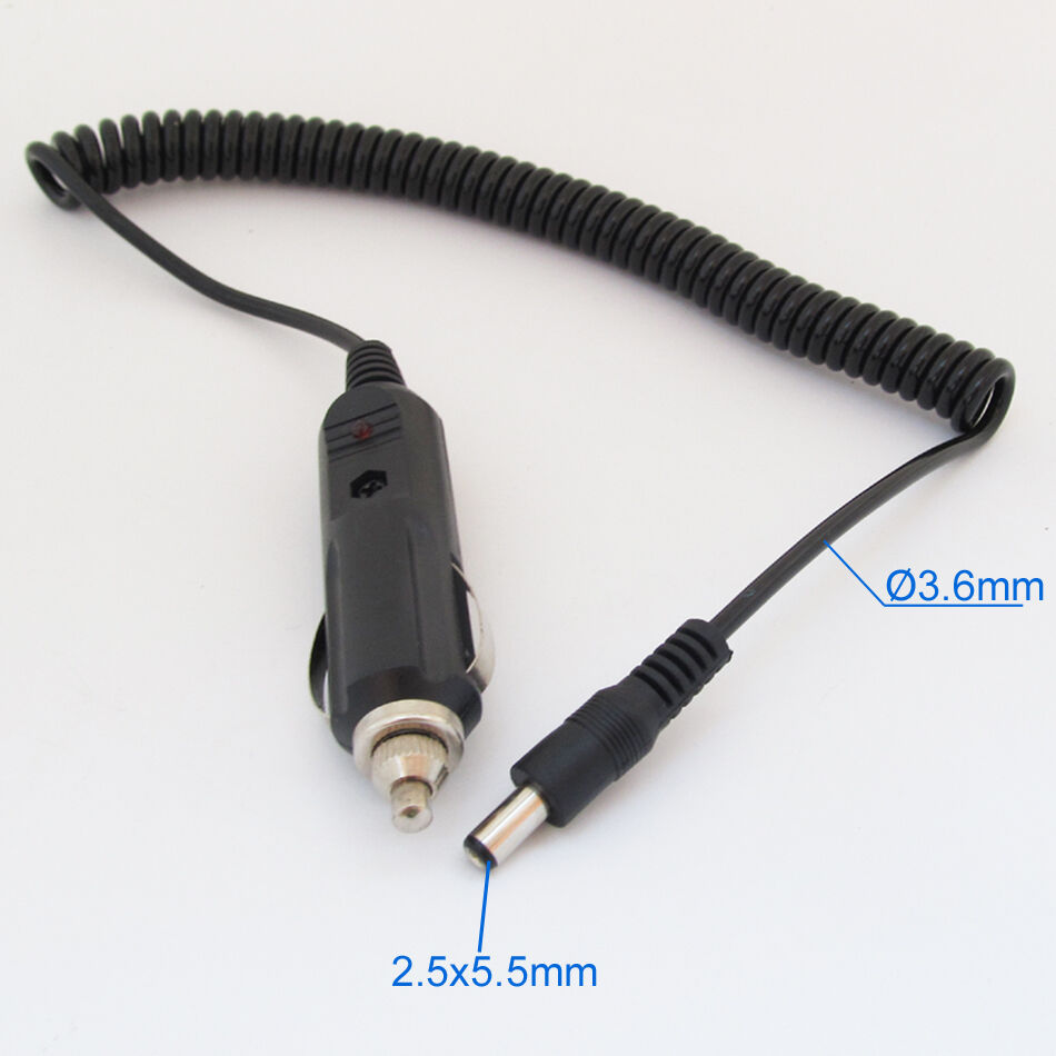1pc DC Plug 2.5x5.5mm to Car Cigarette Lighter Power Supply Adapter Cable 2M