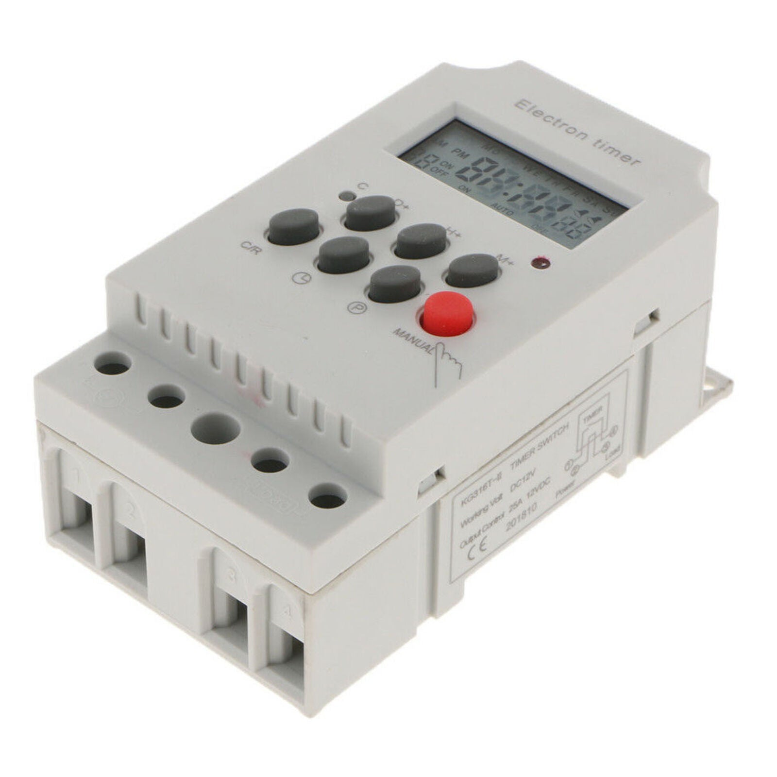 12V DC AC Digital Weekly Programmable Power Timer Time Relay Switch