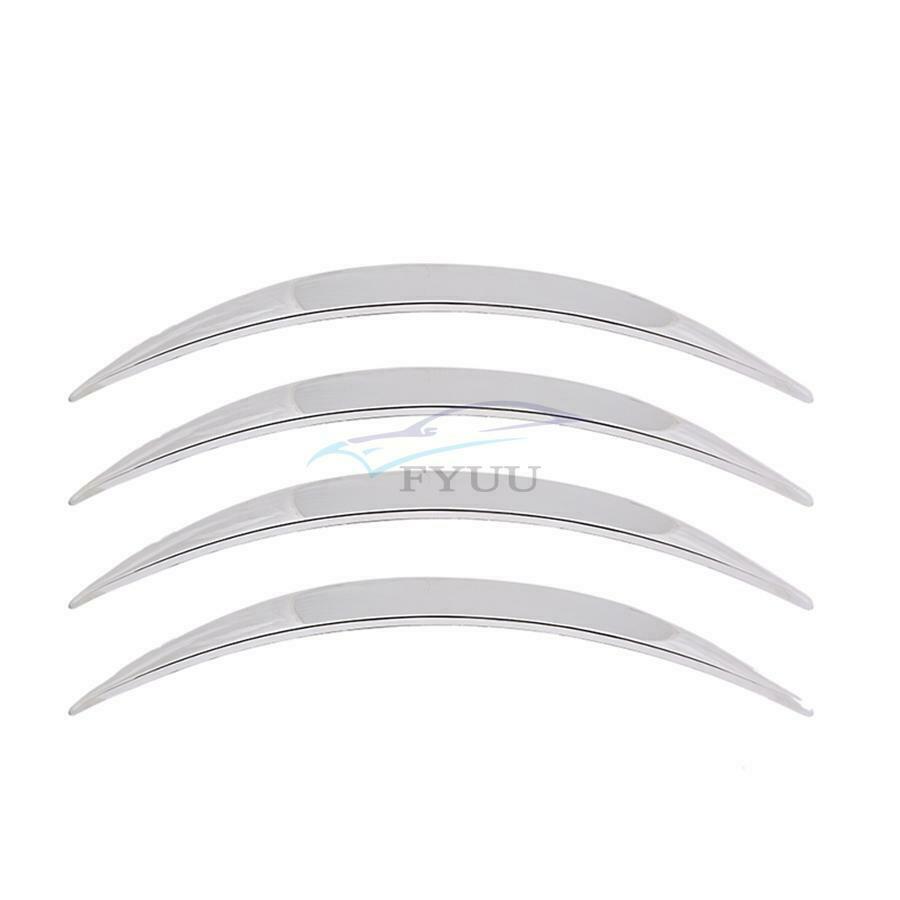 Universal Car Wheel Eyebrow Arch Trim Lip Fender Chrome ABS Protective Film x4