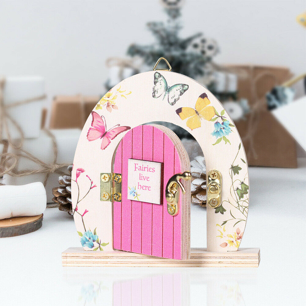 Butterfly Fairy Pink Cute Wooden Door Ornaments Home Desktop Art Decoration Gift