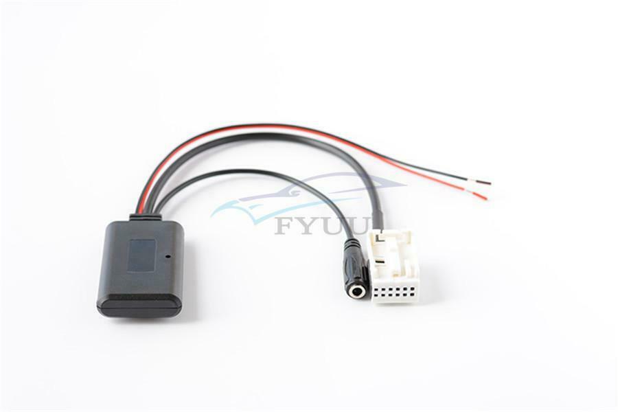 For Peugeot RD4 12-pin Car AUX Audio BT Wireless Auxiliary Adapter + Microphone