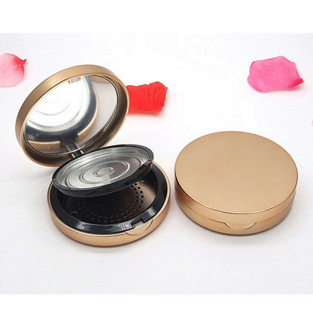 Double Tier Makeup Cosmetic Blusher Foundation Powder Container Case Jar