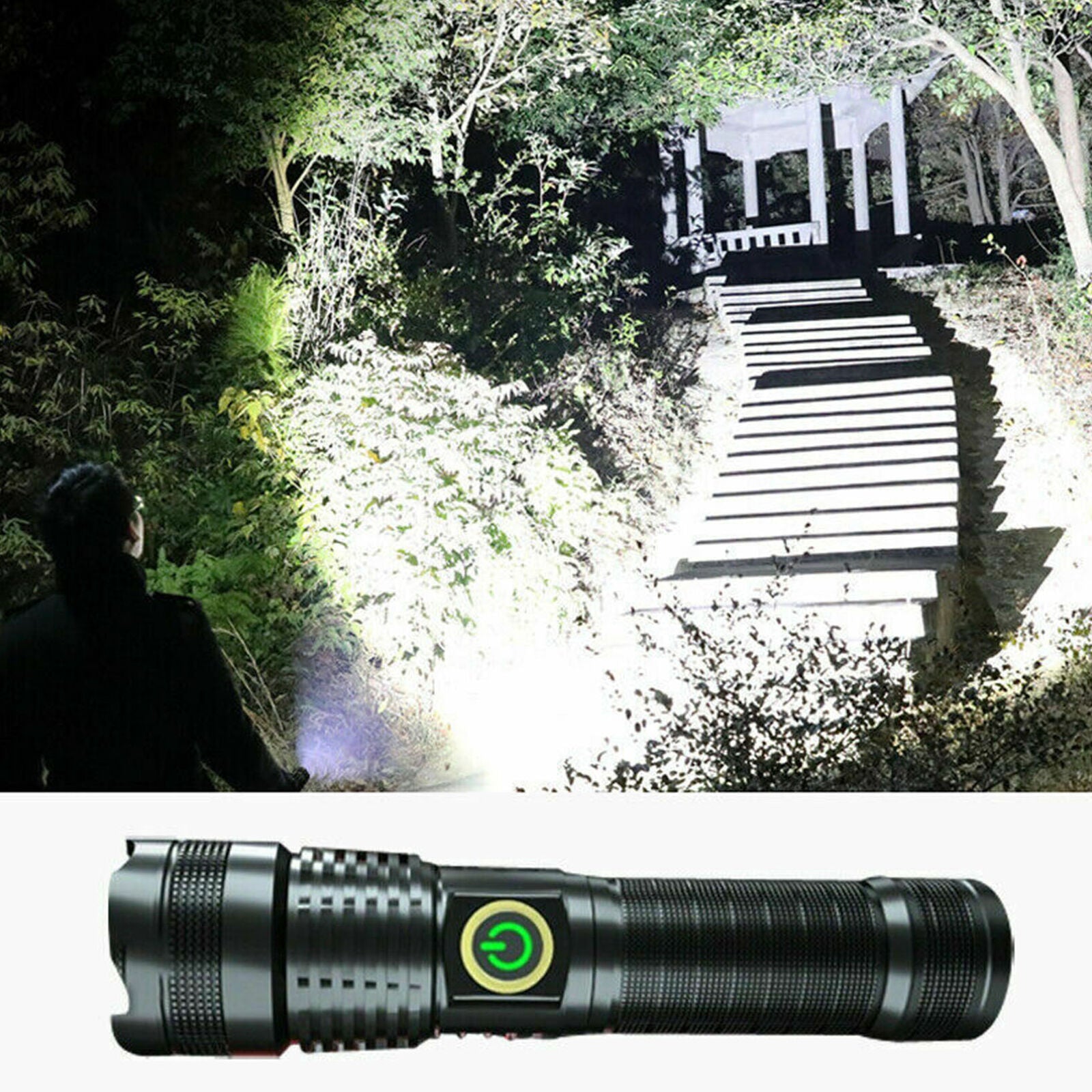 Rechargeable 1000000 Lumens XHP70 Most Powerful LED Flashlight USB Zoom Torch