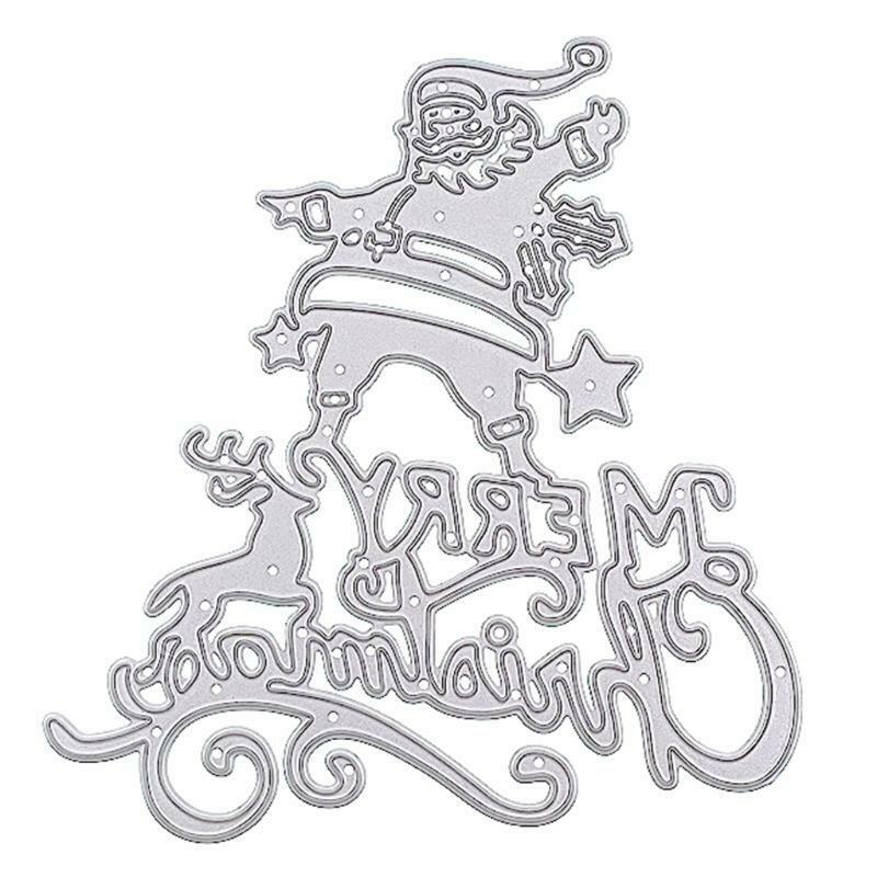 Merry Christmas Santa Metal Cutting Dies Stencil DIY Scrapbooking Album Paper