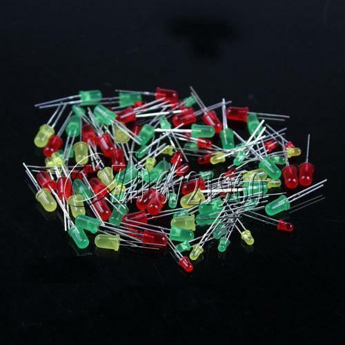 100PCS New LED Round Red Yellow Green Light-emitting Diode Mix Color 3mm 5mm