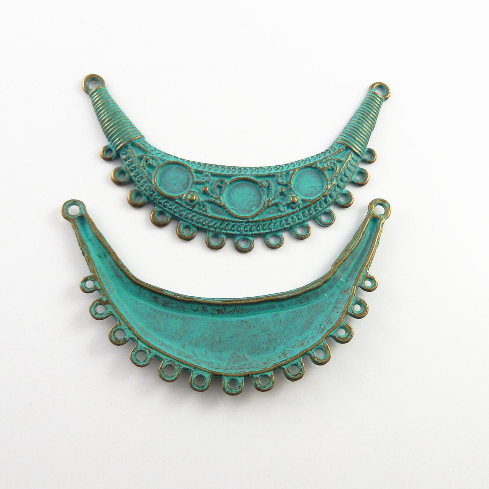 2-pack Retro Alloy Collar Charm Patina Pendant DIY Jewelry Connector 92*53*2mm