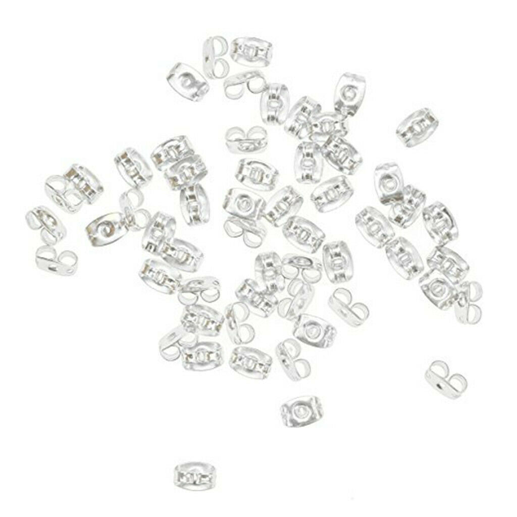 200 Pcs Copper Plated Sliver Earrings Studs Base Butterfly Ears Backs DIY