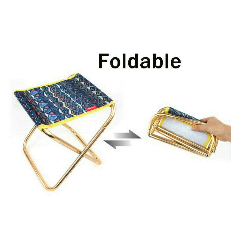 1x Aluminium Folding Chair Camping Fishing Picnic Beach BBQ Mini Stool Rest Seat