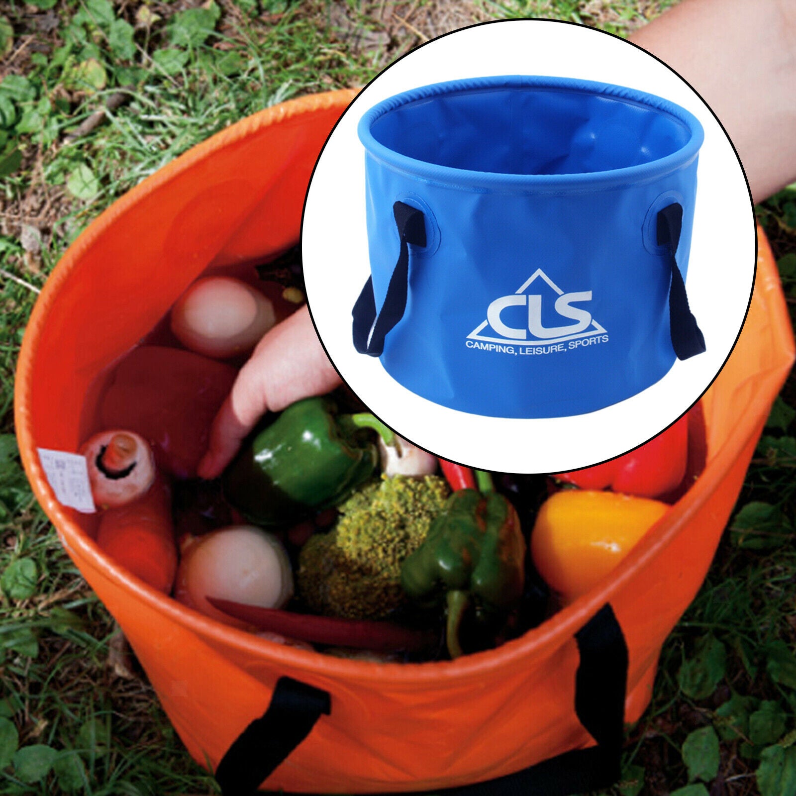 Collapsible Bucket 5 Gallon Folding Water Container Yard Wash Basin 20L Jug
