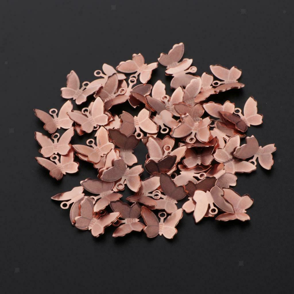 50pcs Butterfly Charms B Pendants for Key Chain Earring DIY Bags Purse Decor