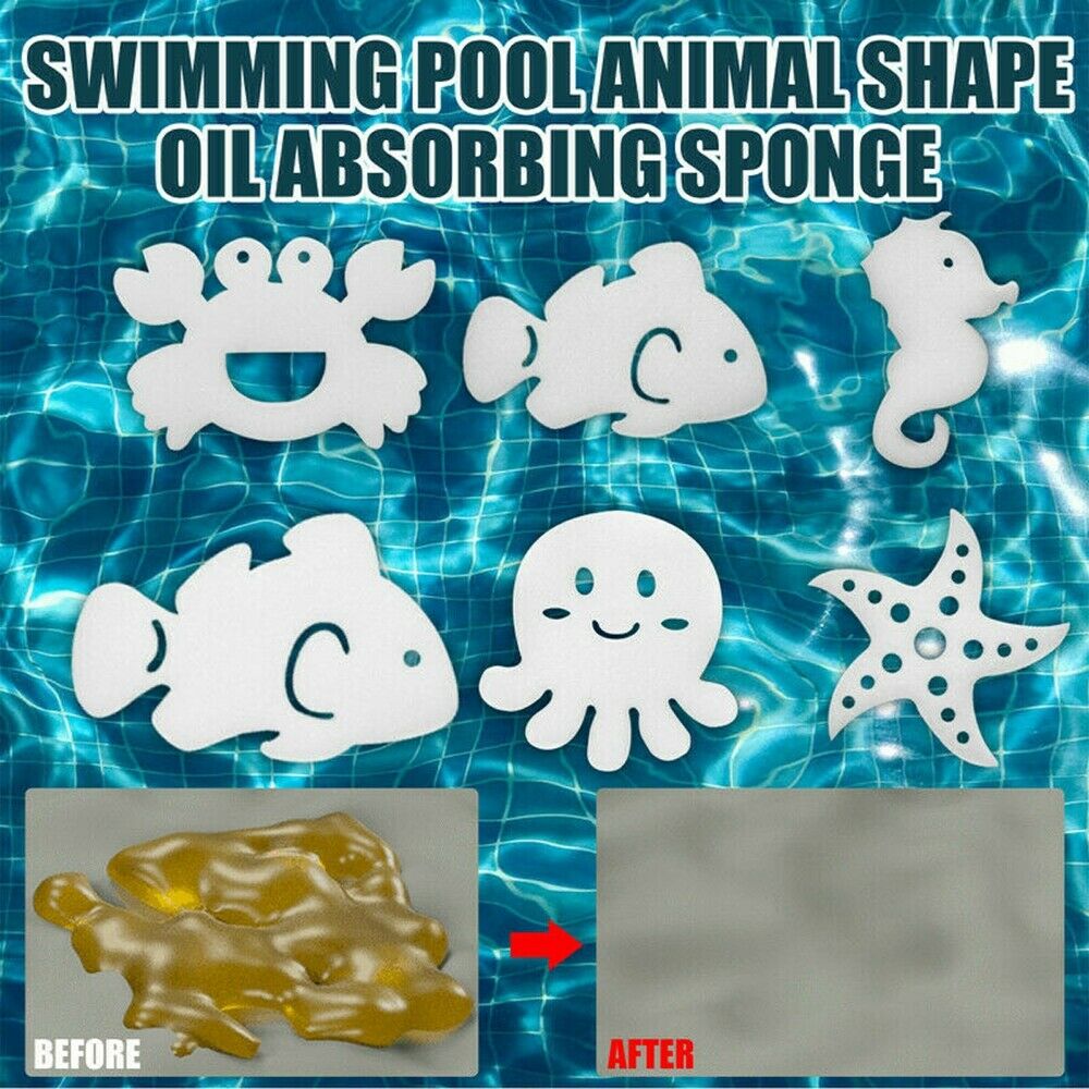 6PCS Oil Absorbing Sponge Swimming Pool Hot Tub Spa Absorb Sludge Dirt Scum