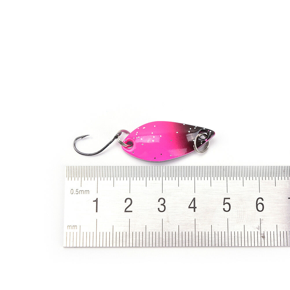 7pcs 3cm 5g colorful trout lure fishing spoon bait single hook*metal fishi.l8
