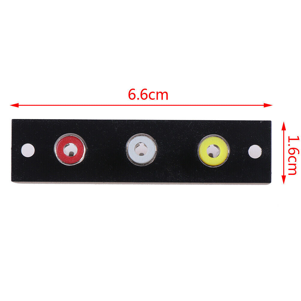 3 way RCA terminal wall panel plate input phono chassis socket audio adap.l8