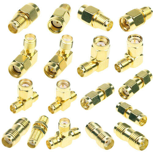18pcs Different Type SMA Connectors, SMA Kits Connector Converter Adapter