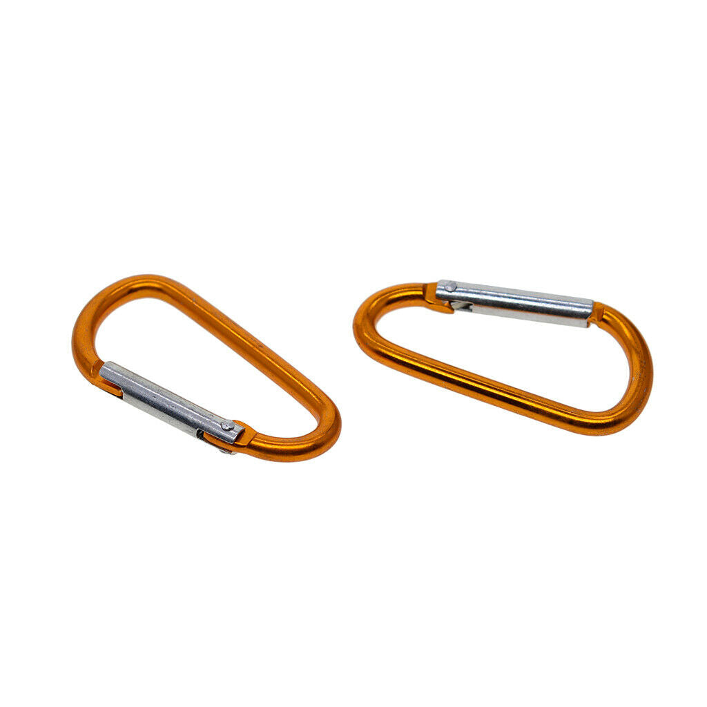 20 Pieces Wholesale Golden Tone Aluminum Carabiner D-Ring Key Chain Clip Hook