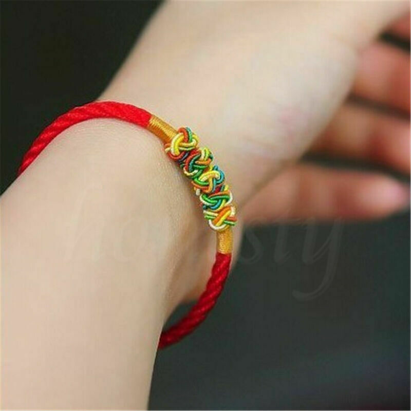 10pcs Red Colourful Chinese Lucky Red Thread Good Luck Rope Feng Shui Bracelet